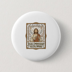 Jesus Stickerei Nadelarbeit Jesus Stickerei Nadel Button