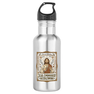 Jesus Stickerei Nadelarbeit Jesus Stickerei Nadel Edelstahlflasche