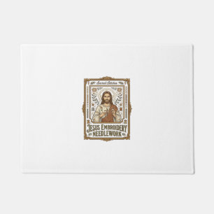 Jesus Stickerei Nadelarbeit Jesus Stickerei Nadel Fußmatte