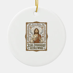 Jesus Stickerei Nadelarbeit Jesus Stickerei Nadel Keramik Ornament