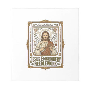 Jesus Stickerei Nadelarbeit Jesus Stickerei Nadel Notizblock