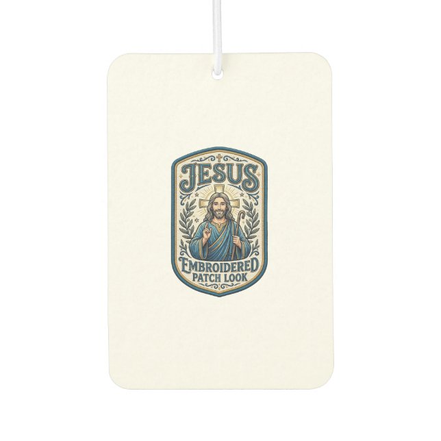 Jesus Stickpatch Look Jesus Stickpatch Autolufterfrischer (Vorderseite)