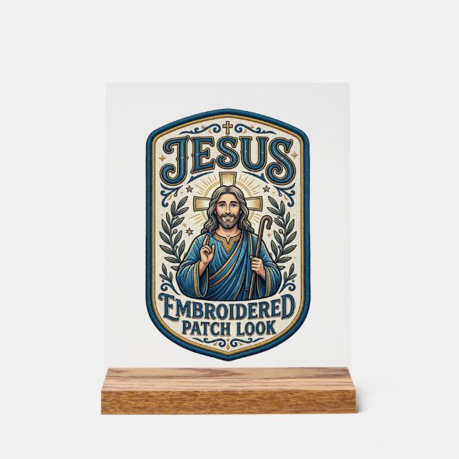 Jesus Stickpatch sieht Jesus besticktes Patch Acrylschild (Vorderseite)