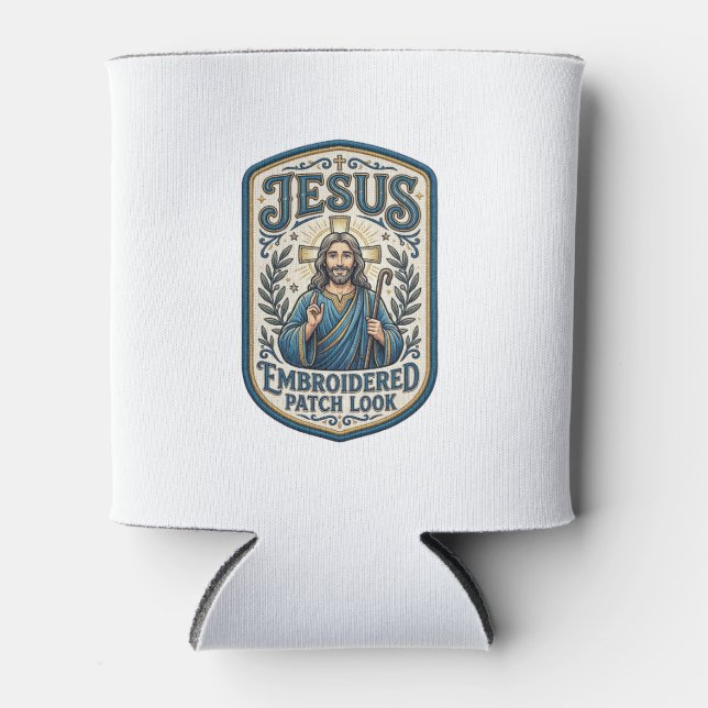 Jesus Stickpatch sieht Jesus besticktes Patch Dosenkühler (Vorderseite)