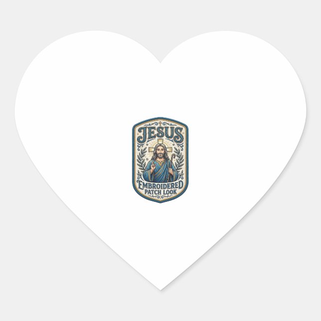 Jesus Stickpatch sieht Jesus besticktes Patch Herz-Aufkleber (Vorderseite)