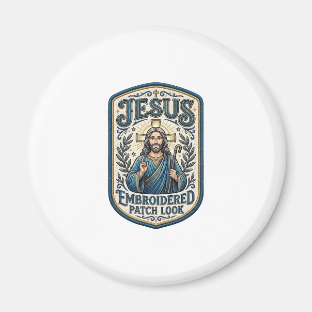 Jesus Stickpatch sieht Jesus besticktes Patch Magnet (Vorne)
