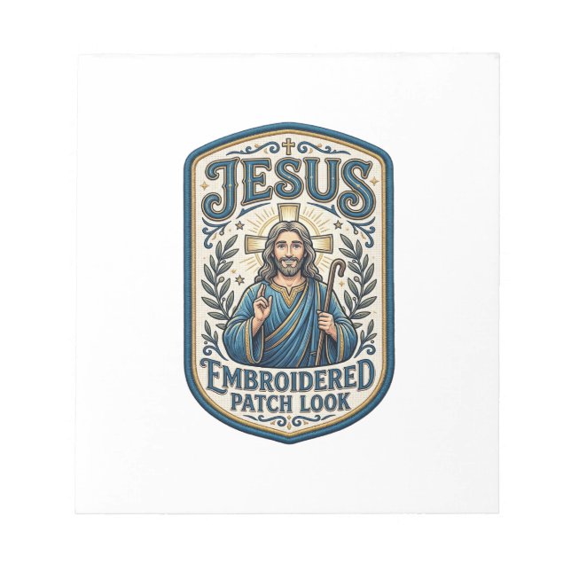 Jesus Stickpatch sieht Jesus besticktes Patch Notizblock (Vorderseite)