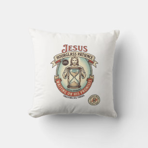 Jesus Stundenglas Geduld Jesus Stundenglas Geduld Kissen