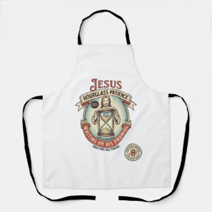 Jesus Stundenglas Geduld Jesus Stundenglas Geduld  Schürze