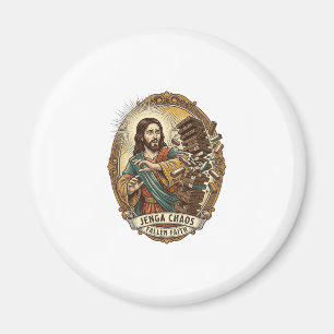 Jesus stürzt Party Jenga Turm Spiel Fail Humor_1 Magnet