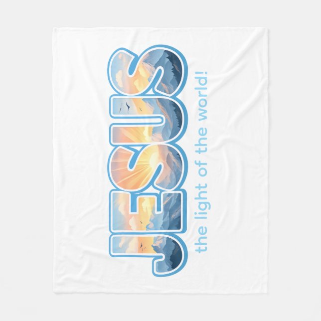 Jesus Sunrise Fleecedecke (Vorderseite)