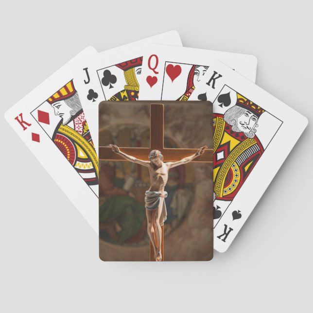 Jésus sur les cartes de jeu croisées (dos)