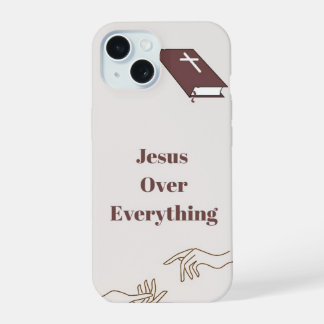 "Jésus sur tout" IPhone 15 téléphone case