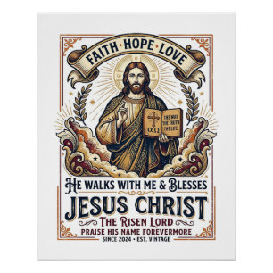Jesus-Surf-T-Shirt Inspirierender Glaube Poster