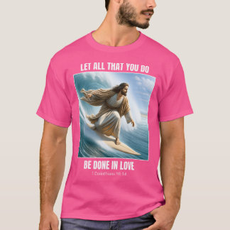 Jesus Surfing - Christliches Surfdesign 1 Korinth T-Shirt