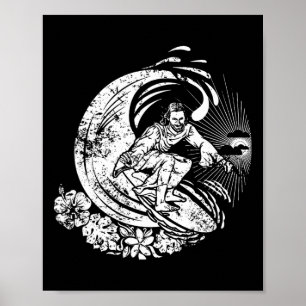 Jesus surft Vintage abgenutzt Poster
