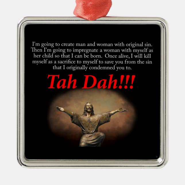 Jesus.  Tah Dah!!! Silbernes Ornament (Vorne)