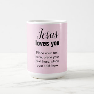 Jésus t'aime avec ton message, mug chrétien