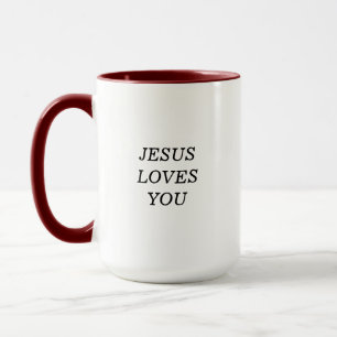Jésus T'Aime Faith Citation Mug café à deux tons