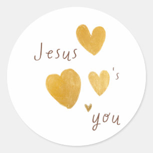 Jésus t'aime. Stickers Étiquette moderne