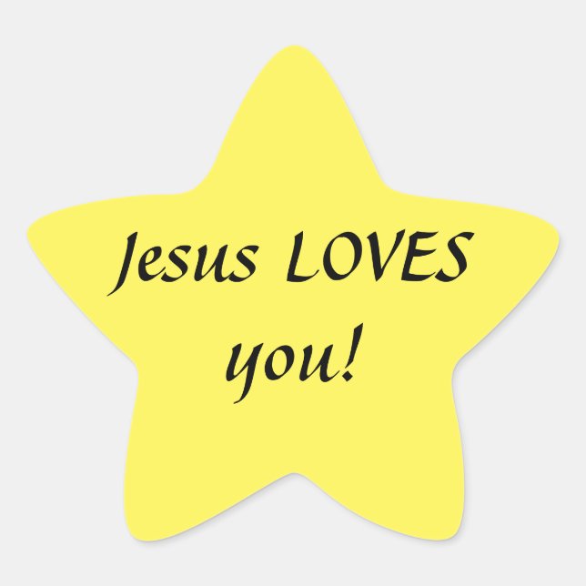 Jésus t'AIME ! Stickers Star (Devant)