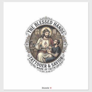 Jesus Tattoo Artist Studio T-Shirt Inspirierend F Aufkleber