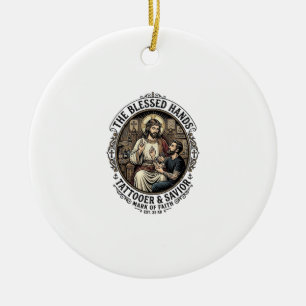 Jesus Tattoo Artist Studio T-Shirt Inspirierend F Keramik Ornament