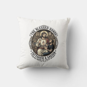 Jesus Tattoo Artist Studio T-Shirt Inspirierend F Kissen