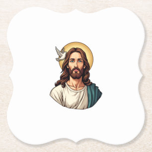Jesus-Taube-Heiligenschein Vintage-Ätz-Shirt 2 Untersetzer