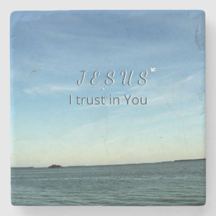 Jesus & Taube Sanfte Himmelsreflexion Steinuntersetzer