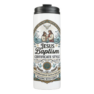 Jesus Taufurkunde Stil Jesus Taufurkunde Thermosbecher