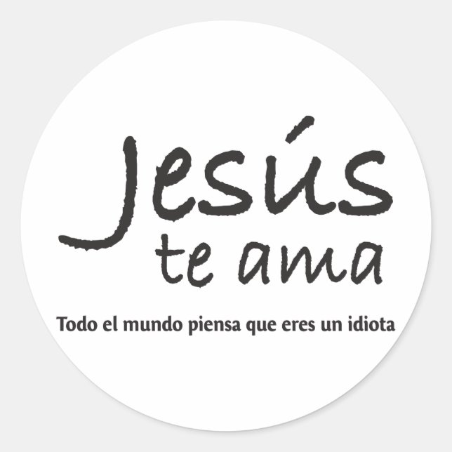 Jesús te ama runder aufkleber (Vorderseite)