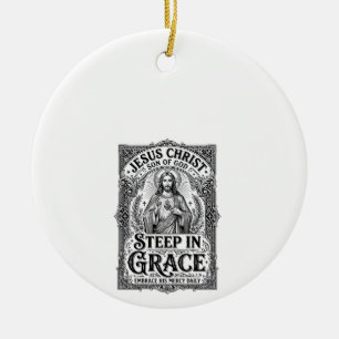 Jesus Teeliebhaber Grafik T-Shirt Christlich Keramik Ornament