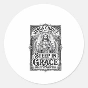 Jesus Teeliebhaber Grafik T-Shirt Christlich Runder Aufkleber