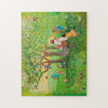 Jesus teilt Gemeinschaft mit dem Puzzle der Kinder