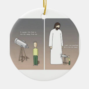 Jesus-Teleskop Keramik Ornament