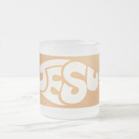 Jesus Text in Fisch Form Orange Hintergrund
