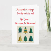 Jesus the Birthday Boy Christmas Card
