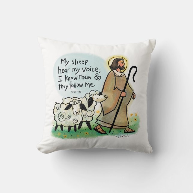 Jesus the Good Shepherd coussin personnalisable (Recto)