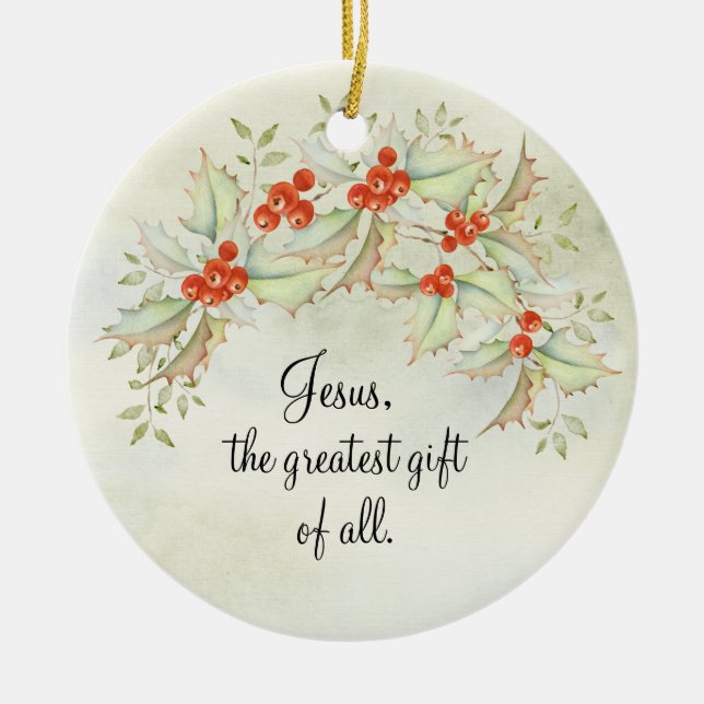 JESUS The Greatest Gift of All John 3:16 Christmas Keramik Ornament (Vorne)