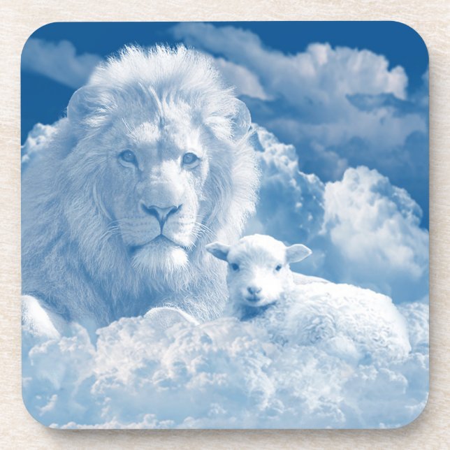 JESUS THE LAMB UND JESUS THE LION GETRÄNKEUNTERSETZER (Vorderseite)