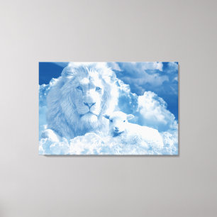 JESUS THE LAMB UND JESUS THE LION LEINWANDDRUCK