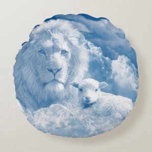 JESUS THE LAMB UND JESUS THE LION RUNDES KISSEN