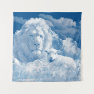 JESUS THE LAMB UND JESUS THE LION WANDTEPPICH