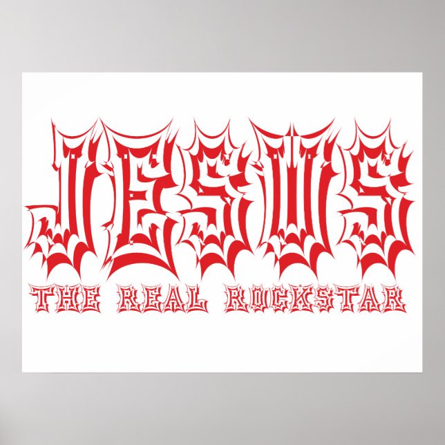 Jesus the Real Rockstar Poster chrétien (Devant)