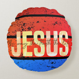 Jesus, the way the truth and the life sunset rundes kissen