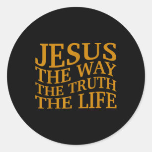 Jesus The Way-wahrheitsleben Christlicher Kleinkin Runder Aufkleber