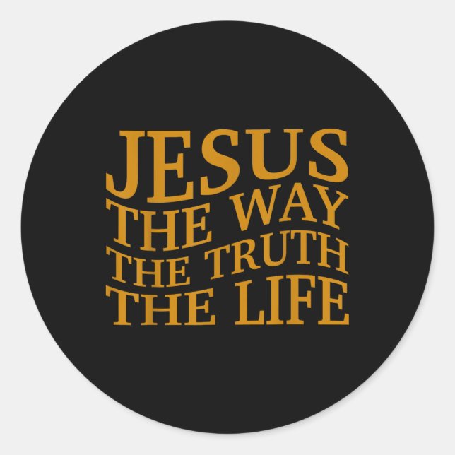 Jesus The Way-wahrheitsleben Christlicher Kleinkin Runder Aufkleber (Vorderseite)
