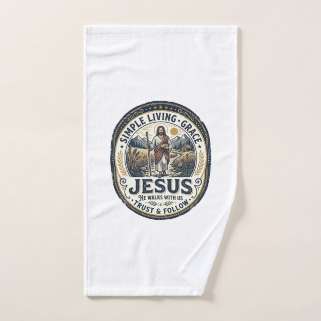 Jesus Tiny House Langsames Leben Vintage Handtuch (Handtuch)
