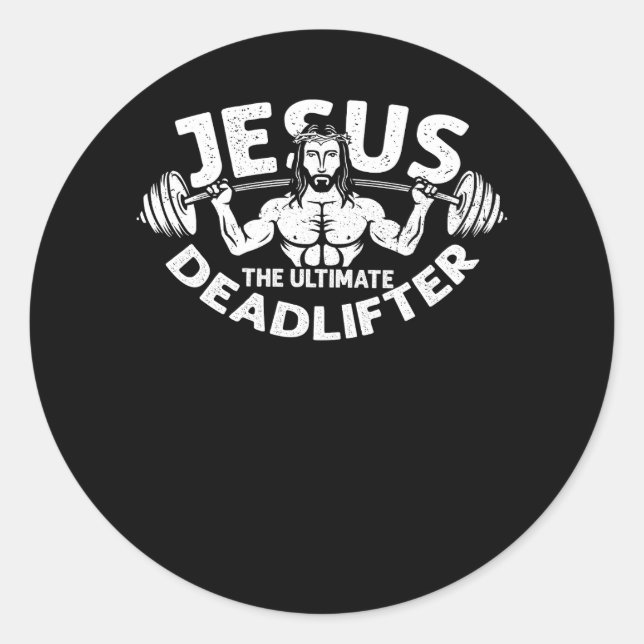 Jesus Totaler Gymnastik Fitness Athlete Runder Aufkleber (Vorderseite)